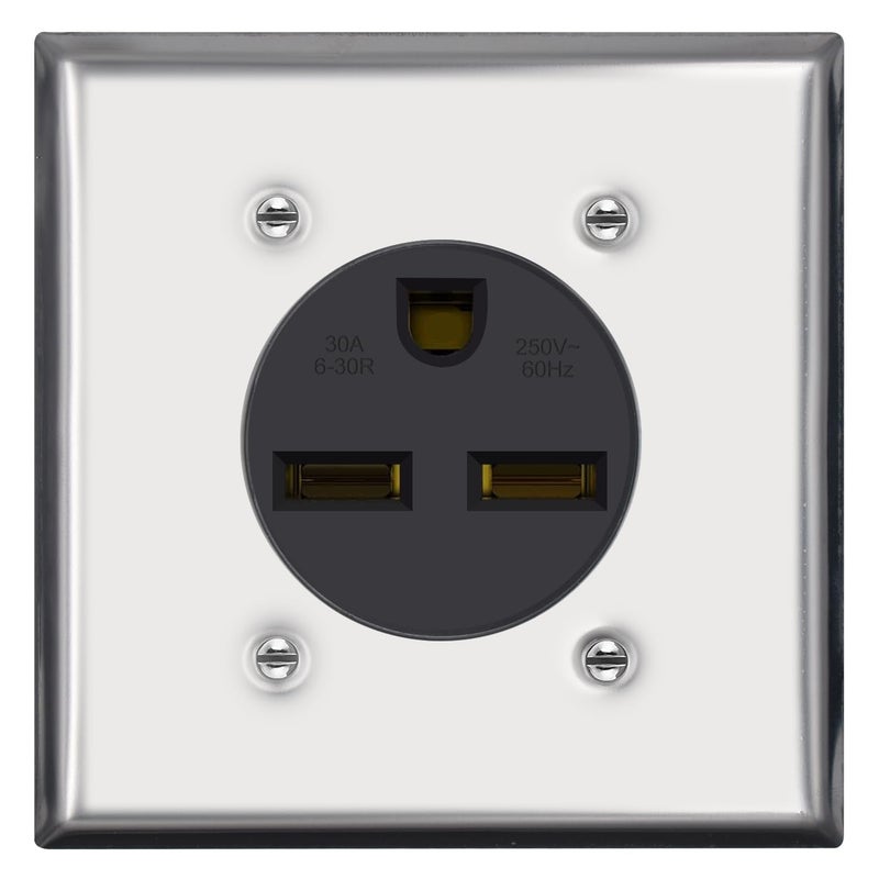 micmi NEMA 6-30R Power Outlet, 50 Amp 250V Heavy-Duty 50A Receptacle, for Welders, Plasma Cutters, Electric Ranges, Dryers, and More UL Listed (NEMA 6-30R) - Image 1